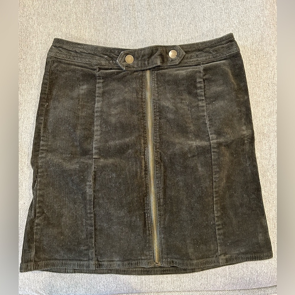 Green corduroy skirt